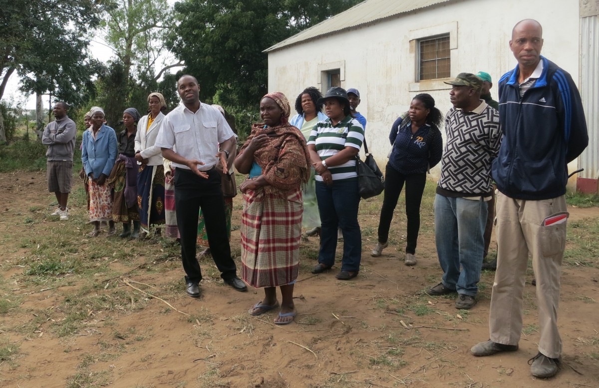 President of the Irrigation Association Albertina (middle front) and smallholder farmers. Photo credit L Ogutu, AIFSRC