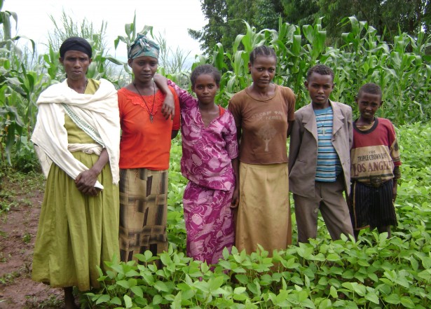 A farming family from Ethiopia participating in the SIMLESA project. Photo credit: Judy Lynn