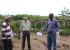 Dr Leon Nabahungu (Rwanda Agricultural Board), Research Program Manager Tony Bartlett (ACIAR) & Dr Athanase Mukuralinda (ICRAF)
